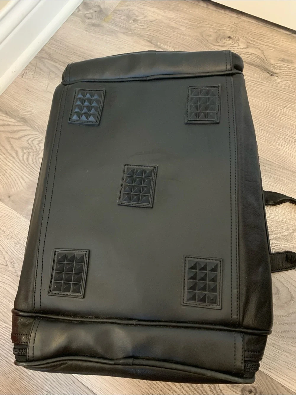 Vintage Black Classic Black Leather Duffel Bag for Men
